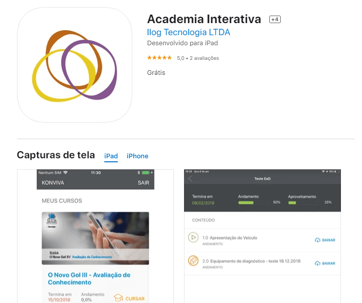 App IOS Academia Interativa VW